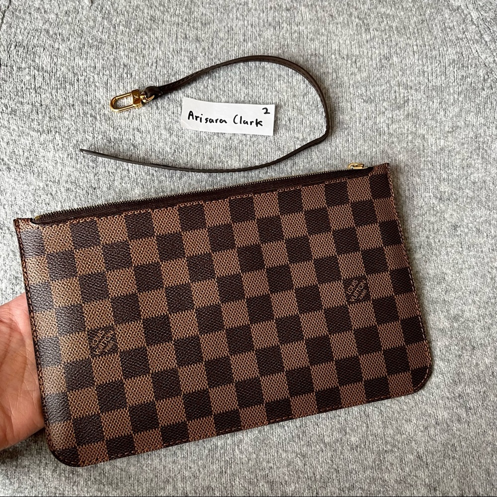 SOLD LV Neverfull MM Damier pouch wristlet wallet
